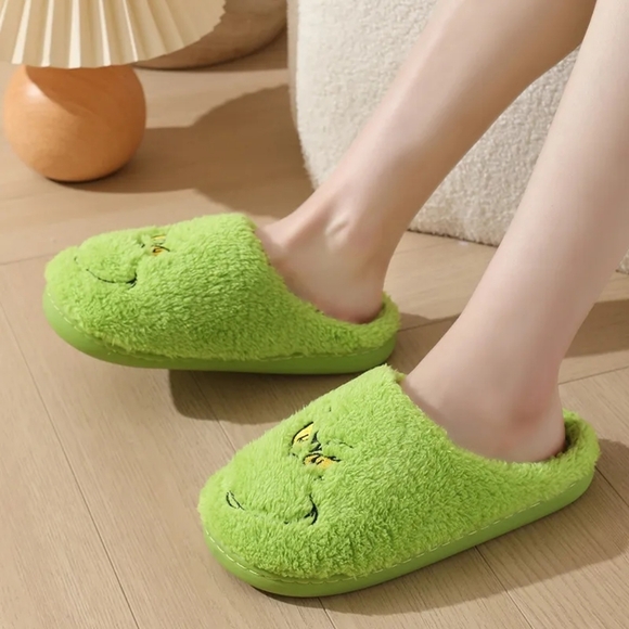 CLEARANCE Christmas Grinch Holiday Slippers - Picture 2 of 6